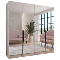 DREHTÜRENSCHRANK 202/200/52 4-türig - Schwarz/Weiß, Holz/Metall (200/202/52cm) - Abiks Möbel