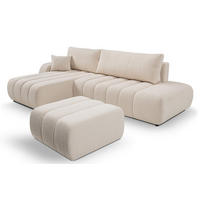 ECKSOFA BALOO mit Schlaffunktion 297x180 cm, Weiß, Links - Weiß, Holz/Textil (176/276cm) - DomoHome