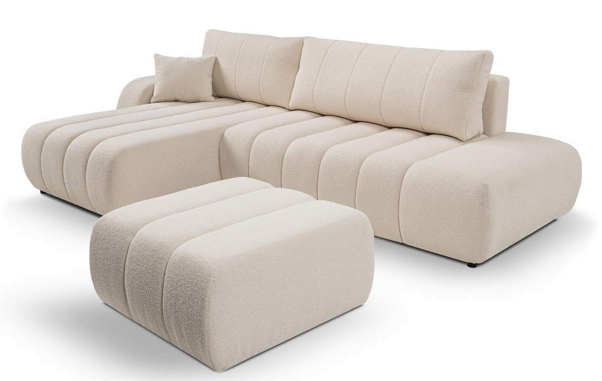 ECKSOFA BALOO L-förm, Schlaffunktion, hohe Funktionalität, komfortable Sitzfläche, lose Rückenkissen, freistehend, LINKS 176x276x88 cm Black - Schwarz, Holz/Textil (176/276cm) - DomoHome