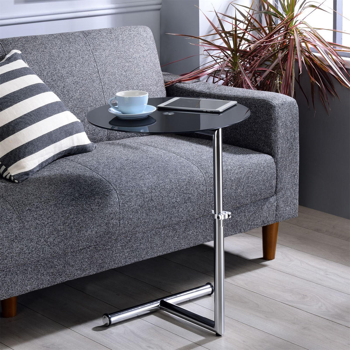 COUCHTISCH LEONIE - Schwarz, Glas (46/46/65cm) - IDIMEX