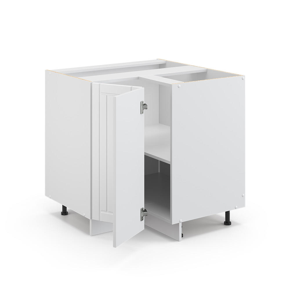 ECKUNTERSCHRANK Fame-Line Weiß Landhaus 80.5 cm, AP Anthrazit - Weiß, Holzwerkstoff (80.5/82/60cm) - Vicco