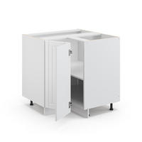 ECKUNTERSCHRANK Fame-Line Weiß Landhaus 80.5 cm, AP Anthrazit - Weiß, Holzwerkstoff (80.5/82/60cm) - Vicco
