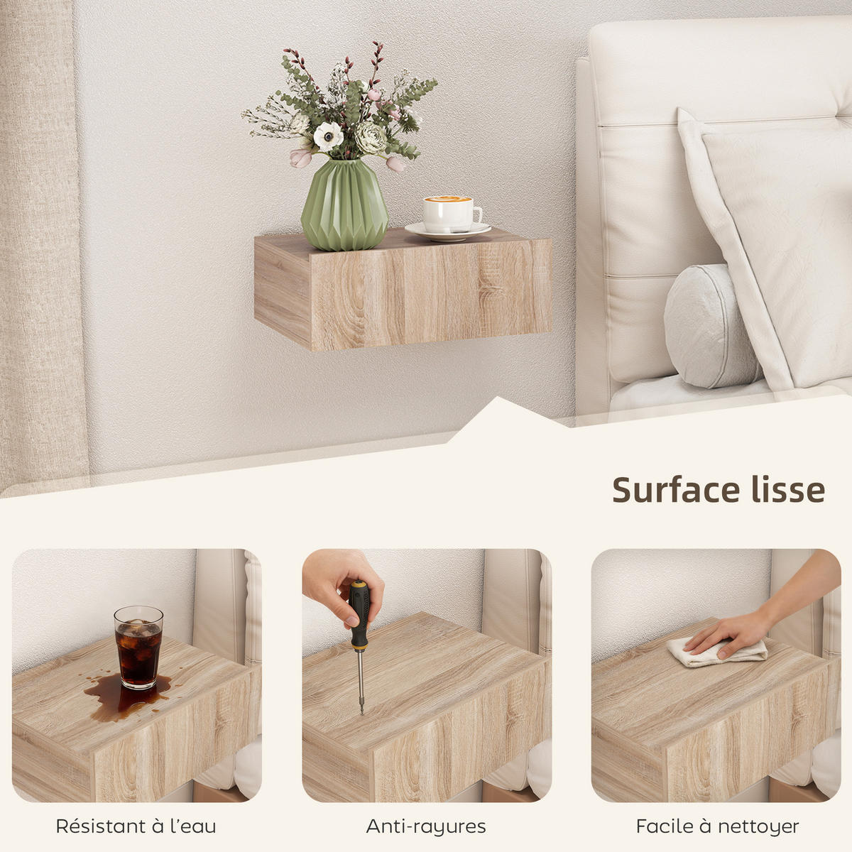 NACHTSCHRANK 2er-Set DE-12974 Schublade Eiche - Eichefarben, Holzwerkstoff (30/15/40cm) - ComfortXL