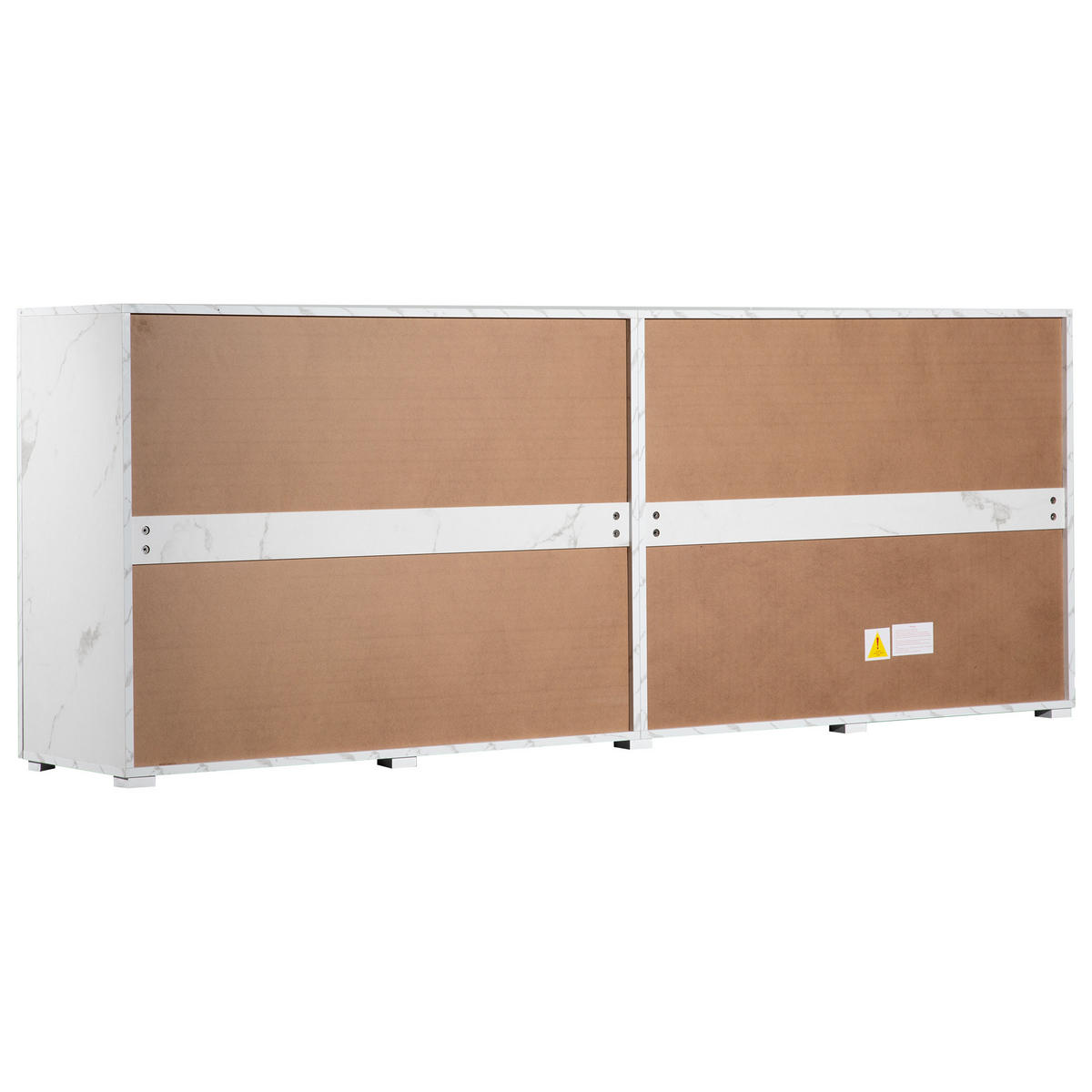 SIDEBOARD in Weiß Küchenschrank mit 4 Türen und 2 Schubkästen für Küchen und Wohnzimmer, B208/T39.5/H80cm - Braun/Weiß, Holz/Holzwerkstoff (208/80/39.5cm) - STILVORA