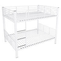 ETAGENBETT aus Metall 140x200 cm Weiß mit Rausfallschutz, Leiter und geräuscharmem Schlafkomfort - Weiß, Metall (140/200cm) - Modfu