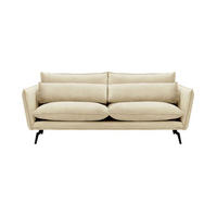 DREISITZER-SOFA Layla-Velluto 2 - Creme, Holz/Textil (237/95/98cm)