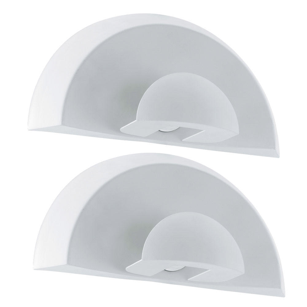LED AUSSEN-WANDLEUCHTE Stahl Weiß satiniert 2er Set - Weiß, Glas (10.5/14/28cm)