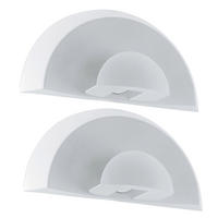 LED AUSSEN-WANDLEUCHTE Stahl Weiß satiniert 2er Set - Weiß, Glas (10.5/14/28cm)