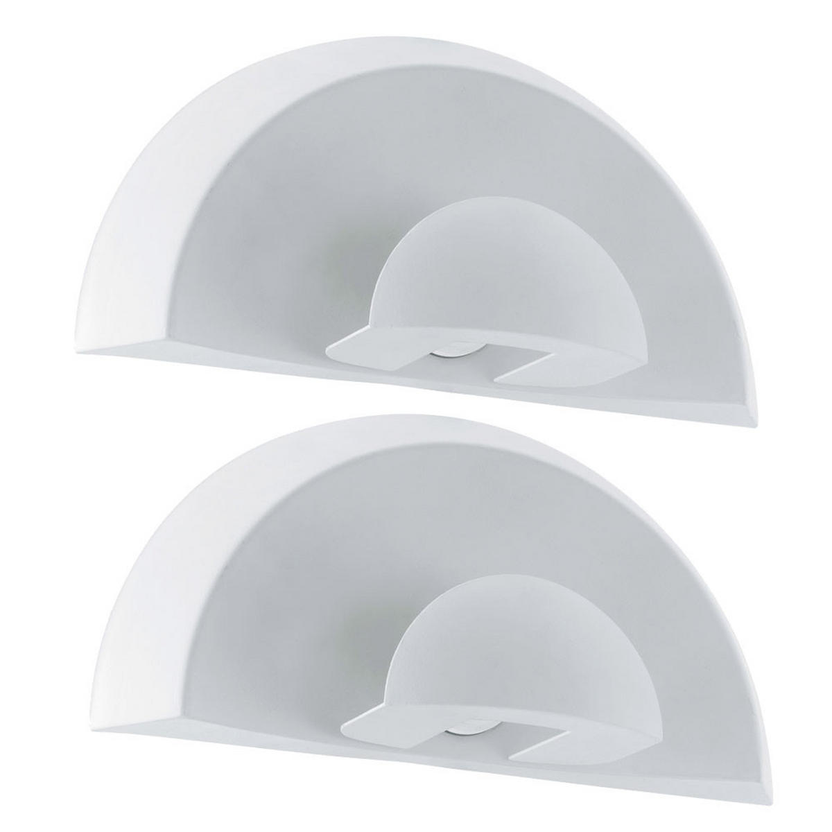LED AUSSEN-WANDLEUCHTE Stahl Weiß satiniert 2er Set - Weiß, Glas (10.5/14/28cm)