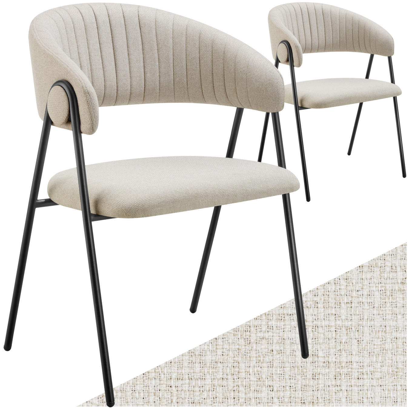 ARMLEHNSTUHL 2er Set Bedano 60 x 58 x 85 cm greige - Greige, Kunststoff (60/85/58cm) - tectake