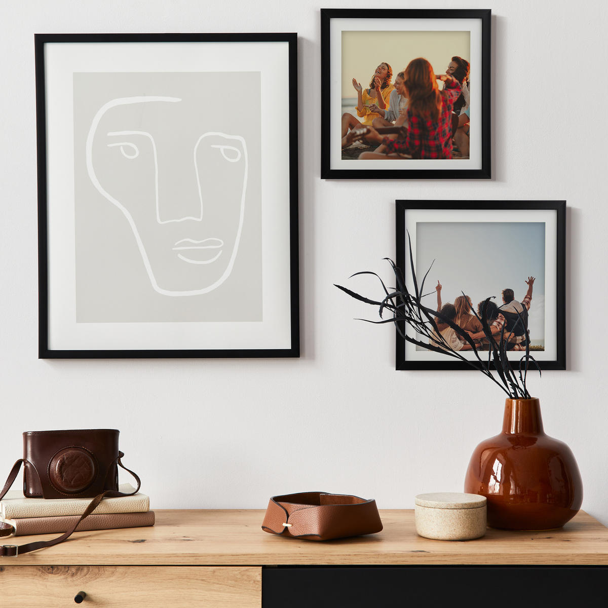 2XBILDERRAHMEN - Weiß, Glas/Kunststoff (27/27/2.5cm) - Relaxdays