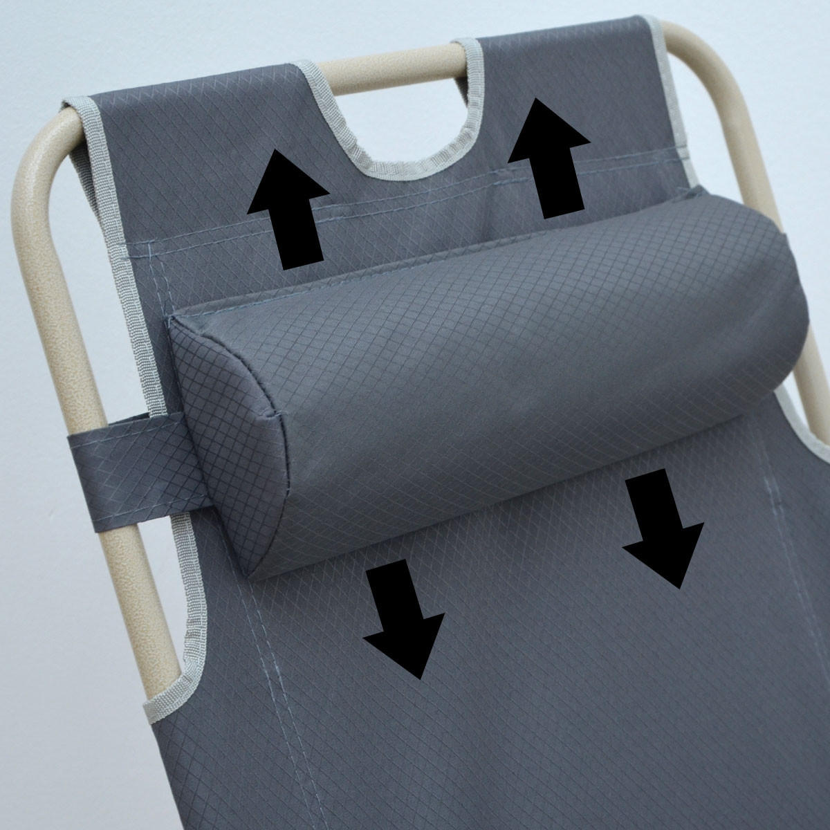 CAMPINGSTUHL mit Auflage, 178/65/88 cm, Grau - Grau, Kunststoff (65/40/178cm) - Amanka