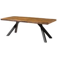 BAUMTISCH Mango 220x100x76 natur lackiert / A-Gestell anthrazit matt FREEFORM 5 - Braun, Holz (100/220/76cm) - Massivmoebel24