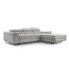 ECKSOFA NOLA Hellgrau L - Rechts Cord - Hellgrau/Schwarz, Textil/Metall (280/203cm) - Luxkor24