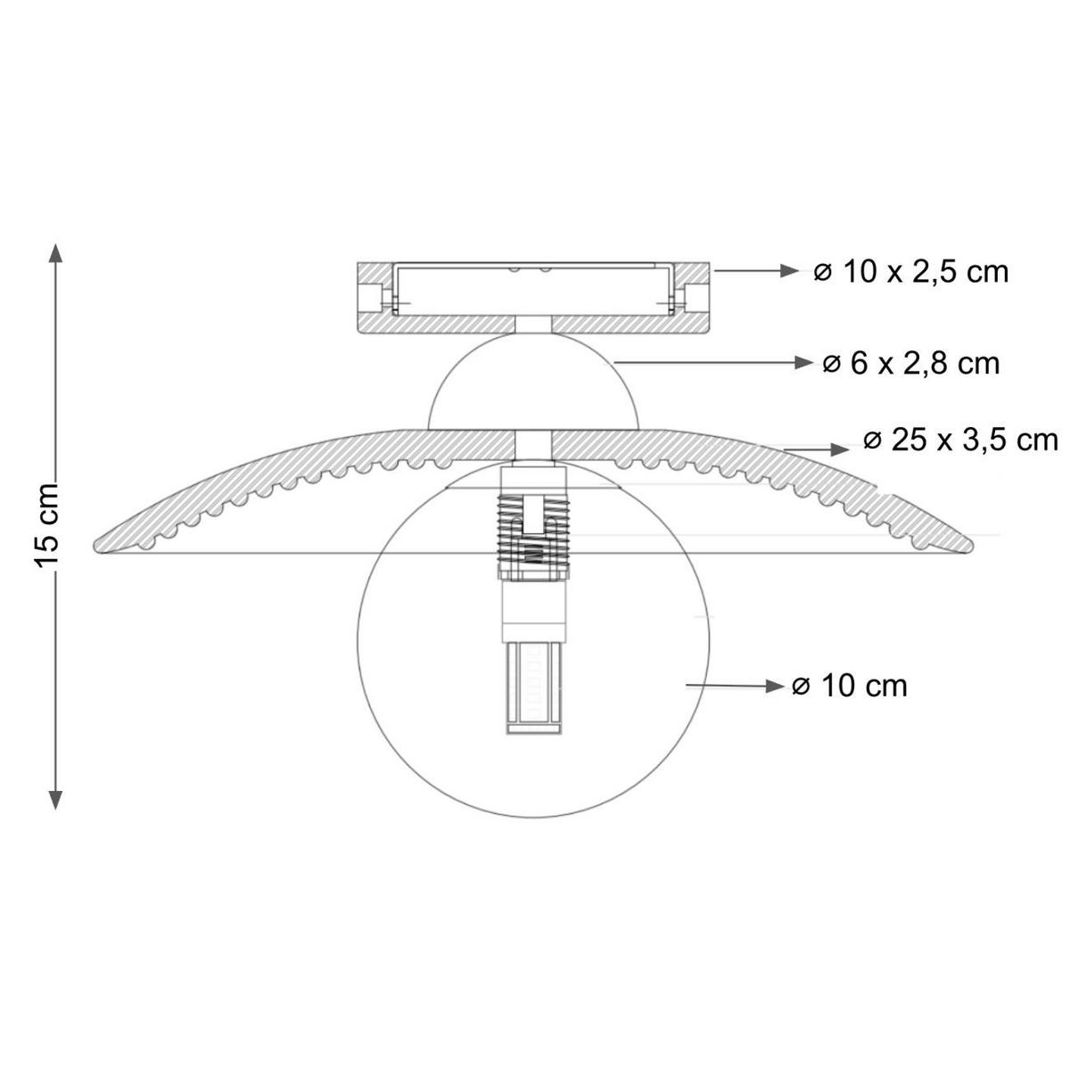 DECKENLEUCHTE Thalan, Hölzern und weiß, 15cm - Beige, Holz (15/25/25cm) - KOSILUM