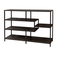 STANDREGAL SLIM LINE Schichtholz Schwarz 115 cm - Schwarz, Holzwerkstoff/Metall (114/79/35cm) - riess-ambiente