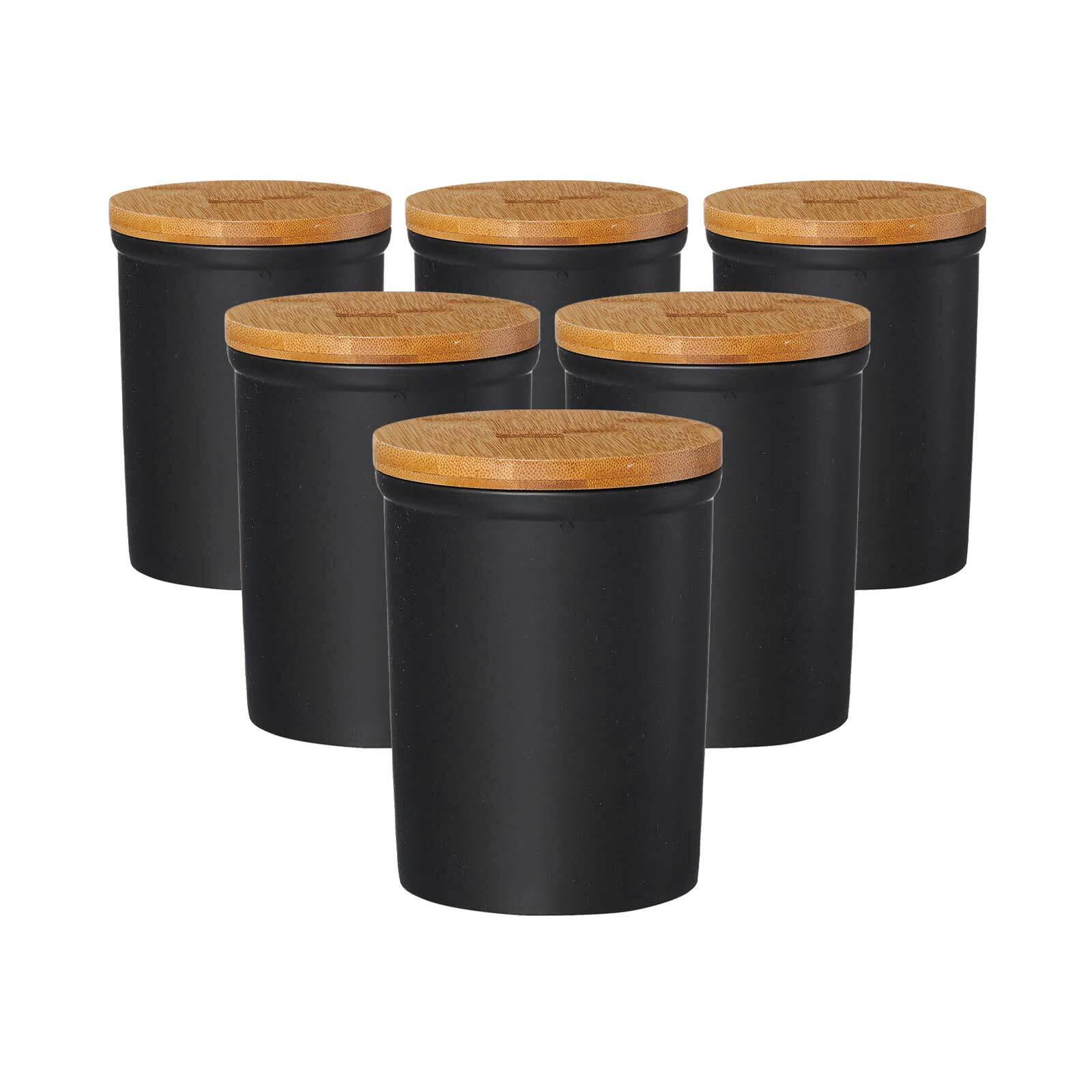 VORRATSDOSEN Jasper schwarz-braun 800 ml 6er Set - Schwarz/Braun, Keramik (12/15/12cm) - Ritzenhoff Breker