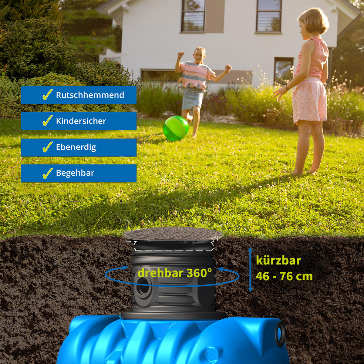 ERDTANK 7500 L - Blau, Kunststoff (147/201/346cm) - 4rain