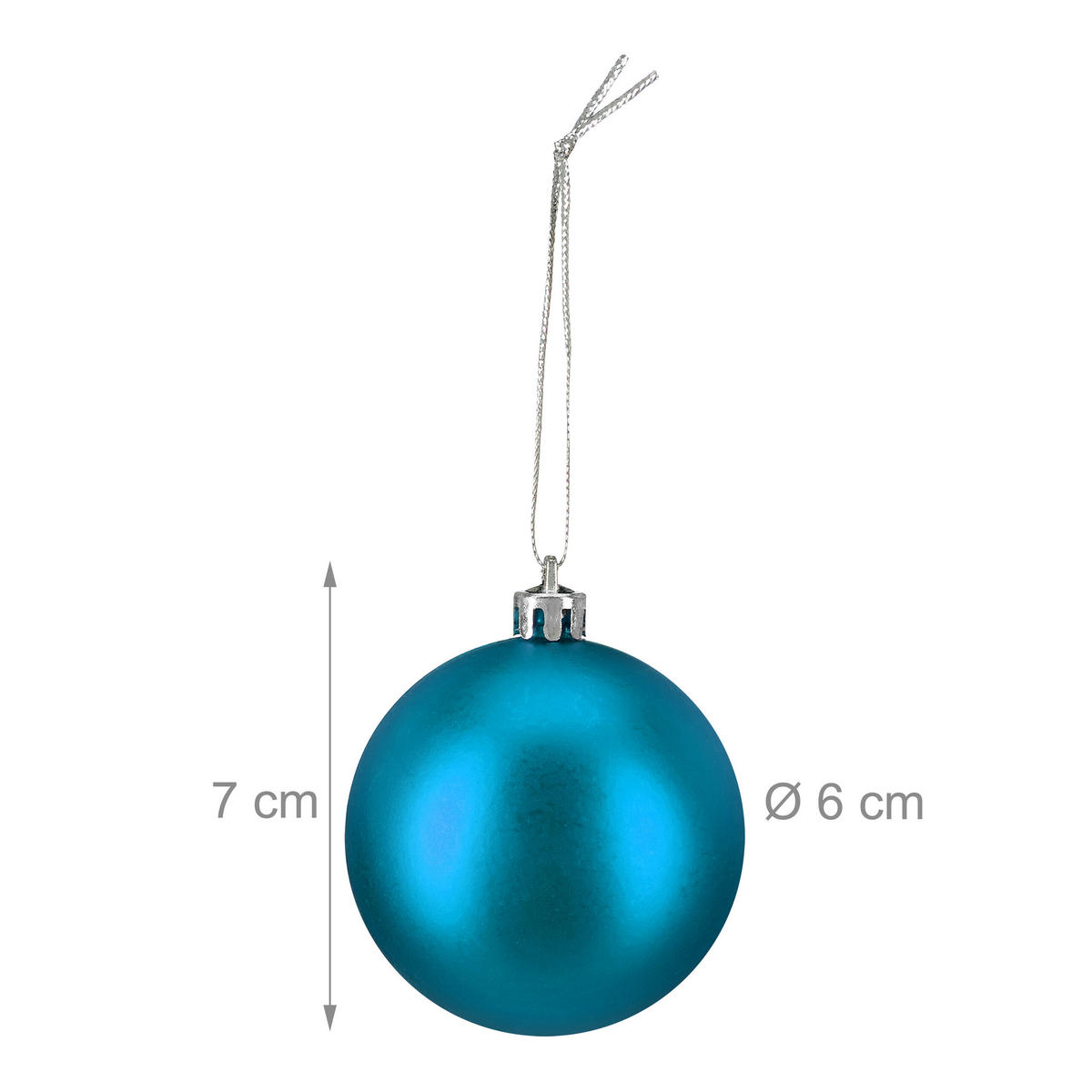 100XWEIHNACHTSKUGELN - Türkis, Kunststoff (6/7/6cm) - Relaxdays