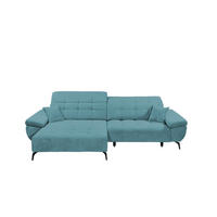 ECKSCHLAFSOFA mit Schlaffunktion & elektrischer Sitztiefenverstellung - Petrol/Schwarz, Holz/Holzwerkstoff (297/170cm) - ed exciting design