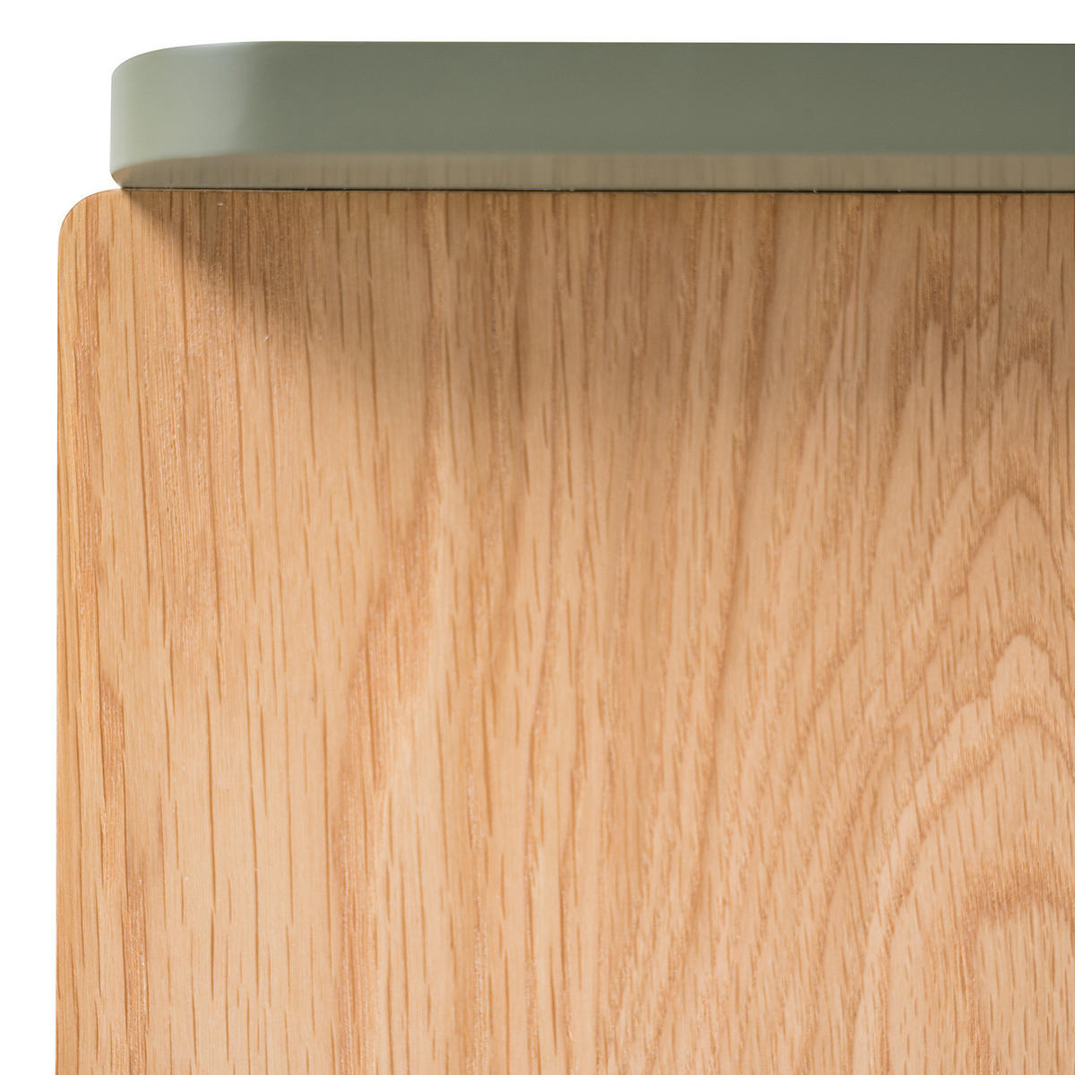 NACHTKOMMODE - Massivholz / MDF - Eichefarben/Grün, Holz/Holzwerkstoff (40/75/40cm) - home24
