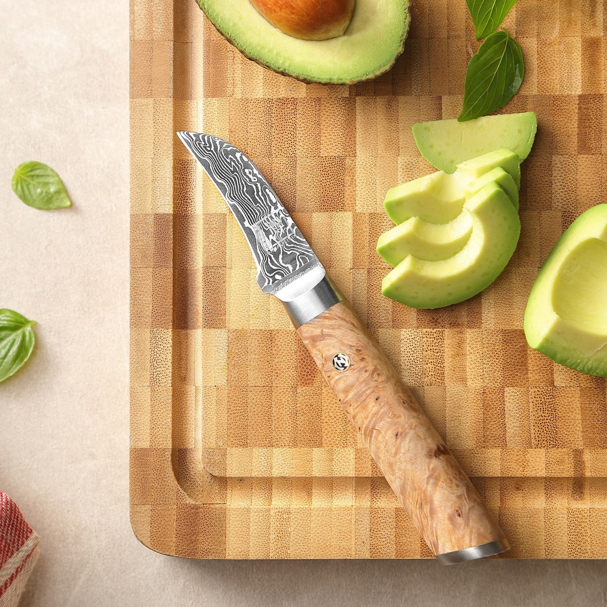 SCHÄLMESSER 6 cm - Birkefarben, Holz/Metall (17cm) - Zayiko