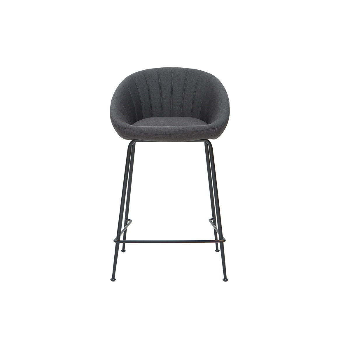 BARHOCKER Designer Dunkelgrauer Stoff 65 cm 2er-Set SHERU - Dunkelgrau, Textil (51/88/50cm) - Miliboo