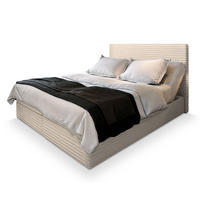 POSTEL BOXSPRING MILARA 160x200 cm, s matrací a úložným prostorem, krémová - krémová, kompozitní dřevo/textil (160/200cm) - MASSENO