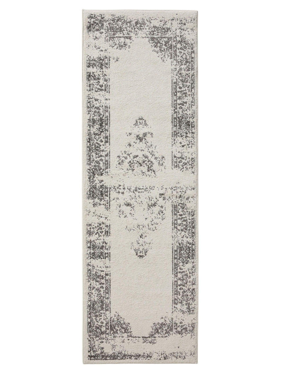VINTAGE-LÄUFER Sia 80/240 cm - Creme/Grau, Kunststoff (80/240cm) - benuta