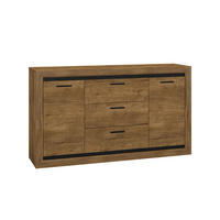 SIDEBOARD Baltica Lefkas Eiche / schwarz 165 / 43 / 94cm - Eichefarben/Braun, Holz/Holzwerkstoff (165/94/43cm) - Feldmann-Wohnen