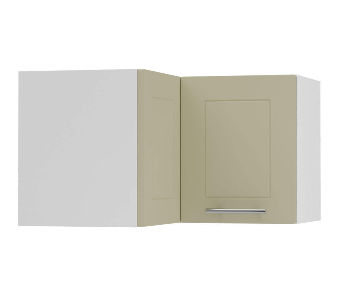 ECKHÄNGESCHRANK Kvantum W12/60/36 Vanille Matt / Weiß Matt 60 / 60 / 36cm - Creme/Weiß, Holz/Holzwerkstoff (60/36/60cm) - Feldmann-Wohnen