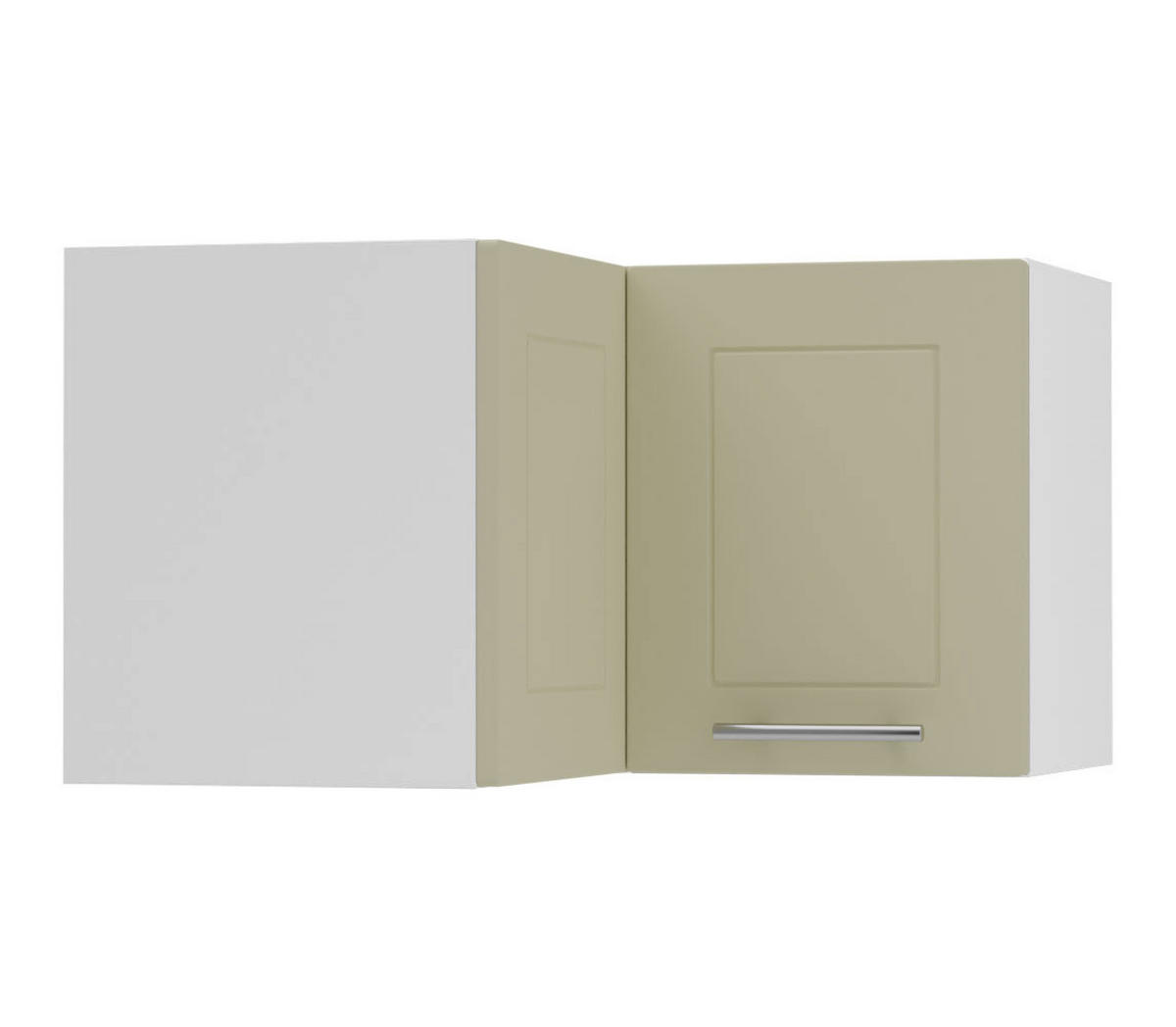 ECKHÄNGESCHRANK Kvantum W12/60/36 Vanille Matt / Weiß Matt 60 / 60 / 36cm - Creme/Weiß, Holz/Holzwerkstoff (60/36/60cm) - Feldmann-Wohnen