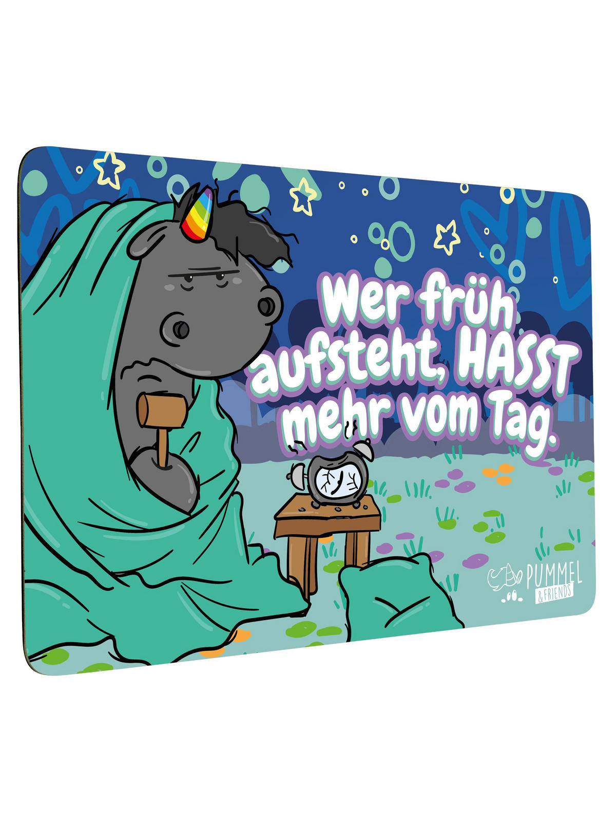 BRETTCHEN Grummeleinhorn Wer früh aufsteht Mehrfarbig 14,5 x 23,5 cm - Multicolor, Kunststoff (14.5/23.5cm) - United Labels