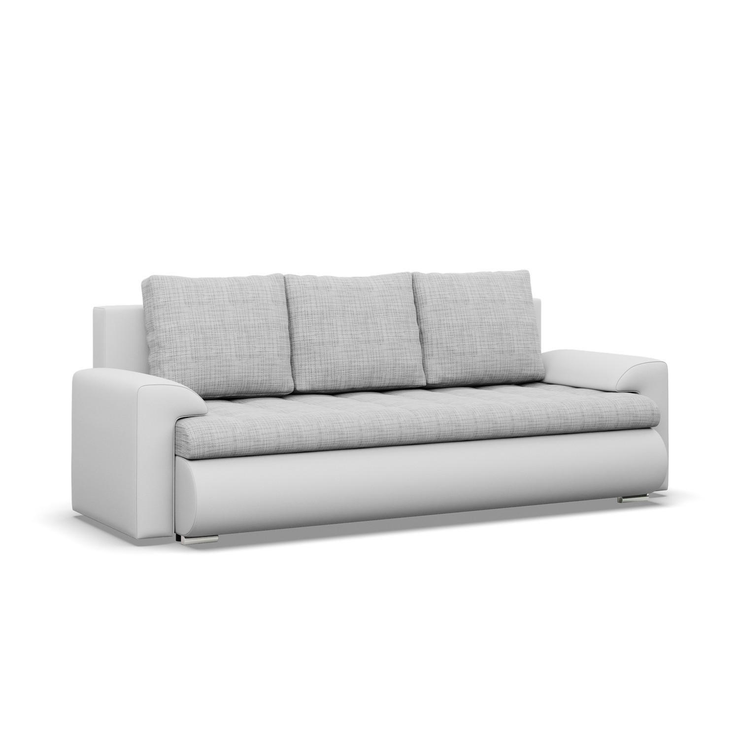 SOFA 3-SITZER MIT SCHLAFFUNKTION FORESTA, Grau + Grau - Hellgrau/Grau, Textil (222/92/96cm)