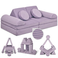 SPIELSOFA Kinder Fantasiewelt 8tlg - Lila, Textil (150/55/66cm) - Linodino