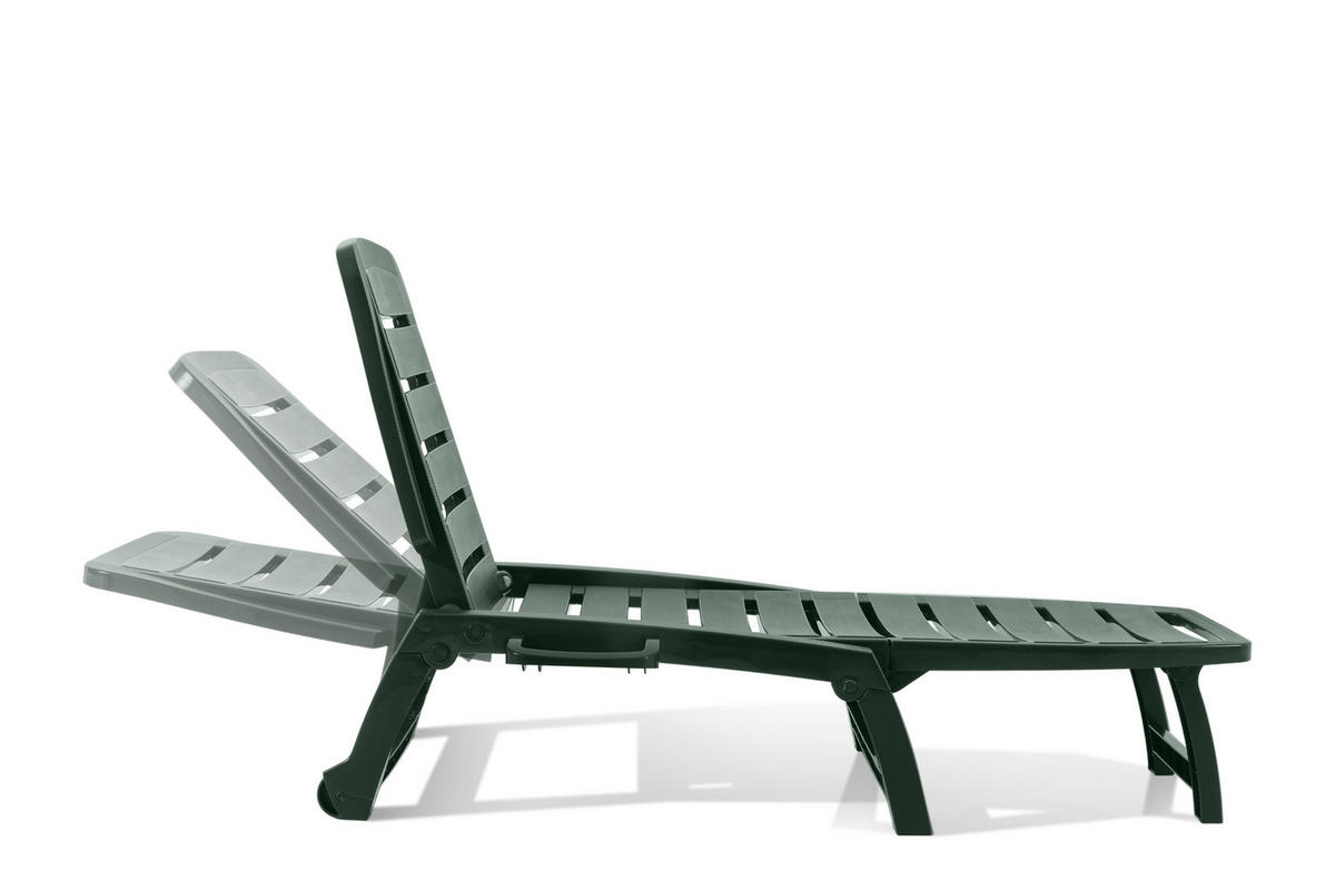 SONNENLIEGE BURRA, Dunkelgrün - Dunkelgrün, Kunststoff (64/87/146cm) - KONSIMO®