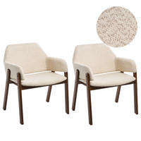 ESSZIMMERSTUHL 2er-Set Bouclé Hellbeige Albion - Beige, Textil (61/80/58cm) - Beliani