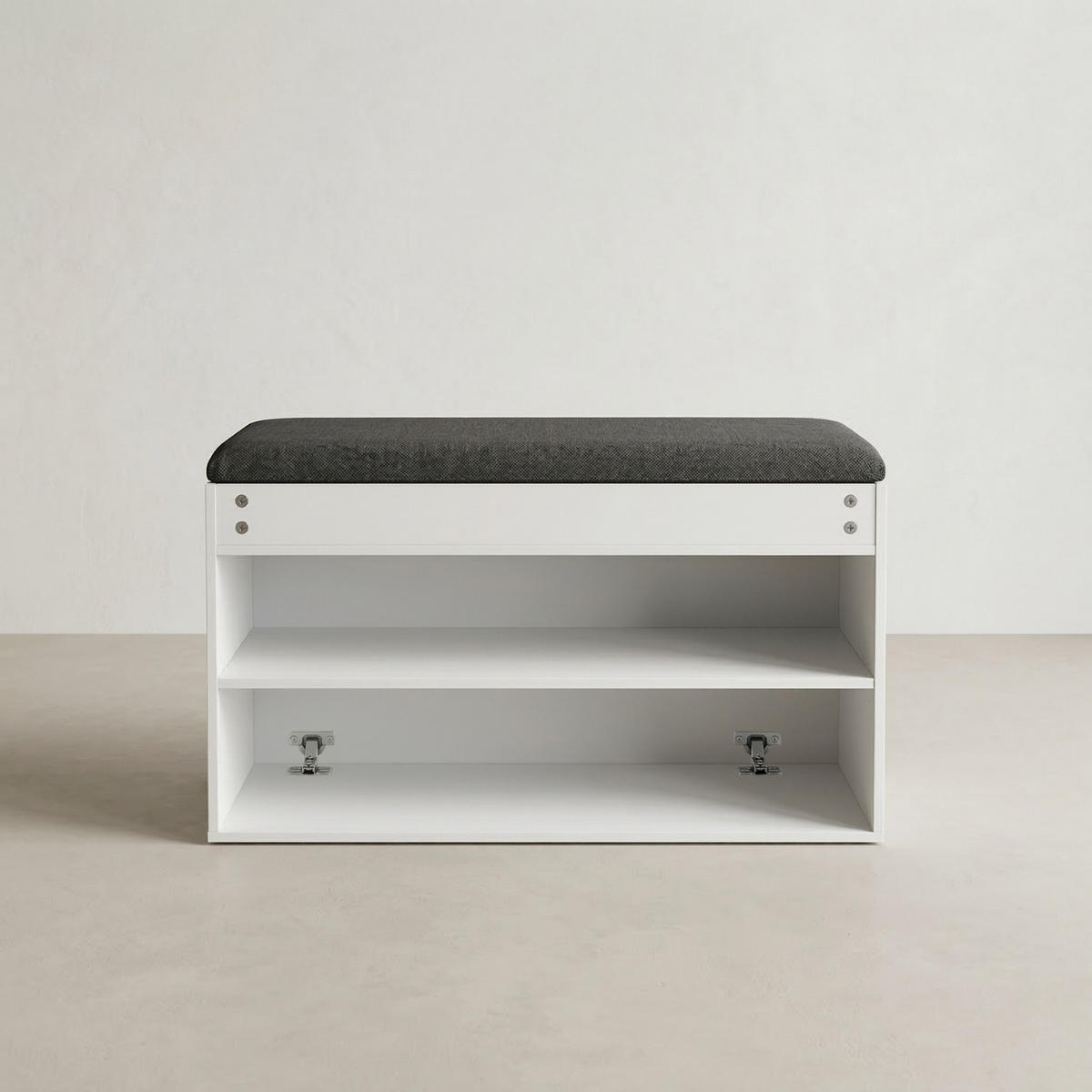 SCHUHSCHRANK Soto 80/50/35 cm Sitzbank - Weiß, Holzwerkstoff (80/50/35cm) - BOXIMO