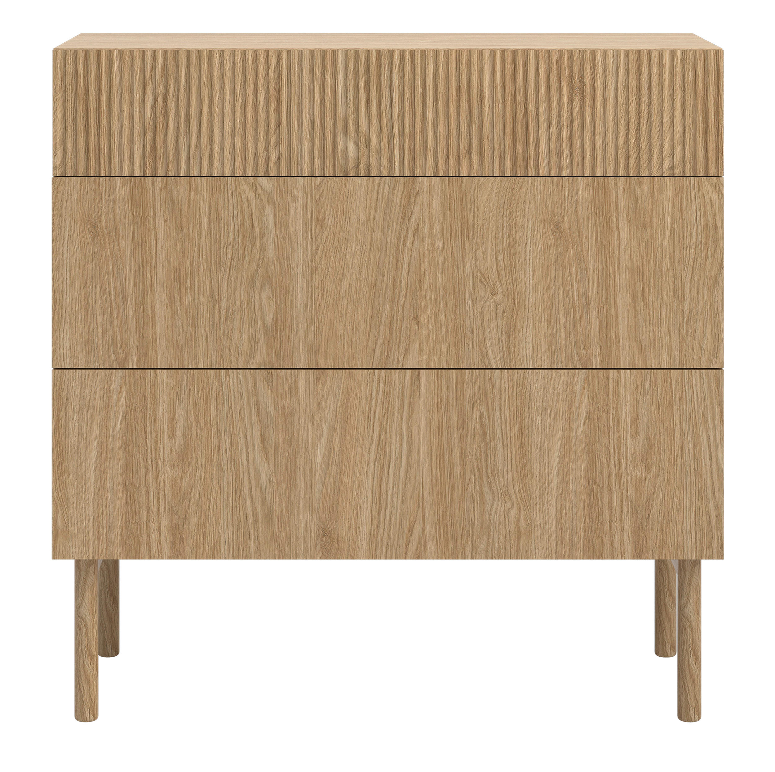KOMMODE Nolie Eichenholzoptik mit 3 Schubladen 90 cm - Eichefarben, Holz/Holzwerkstoff (90/90.6/38cm) - Selsey