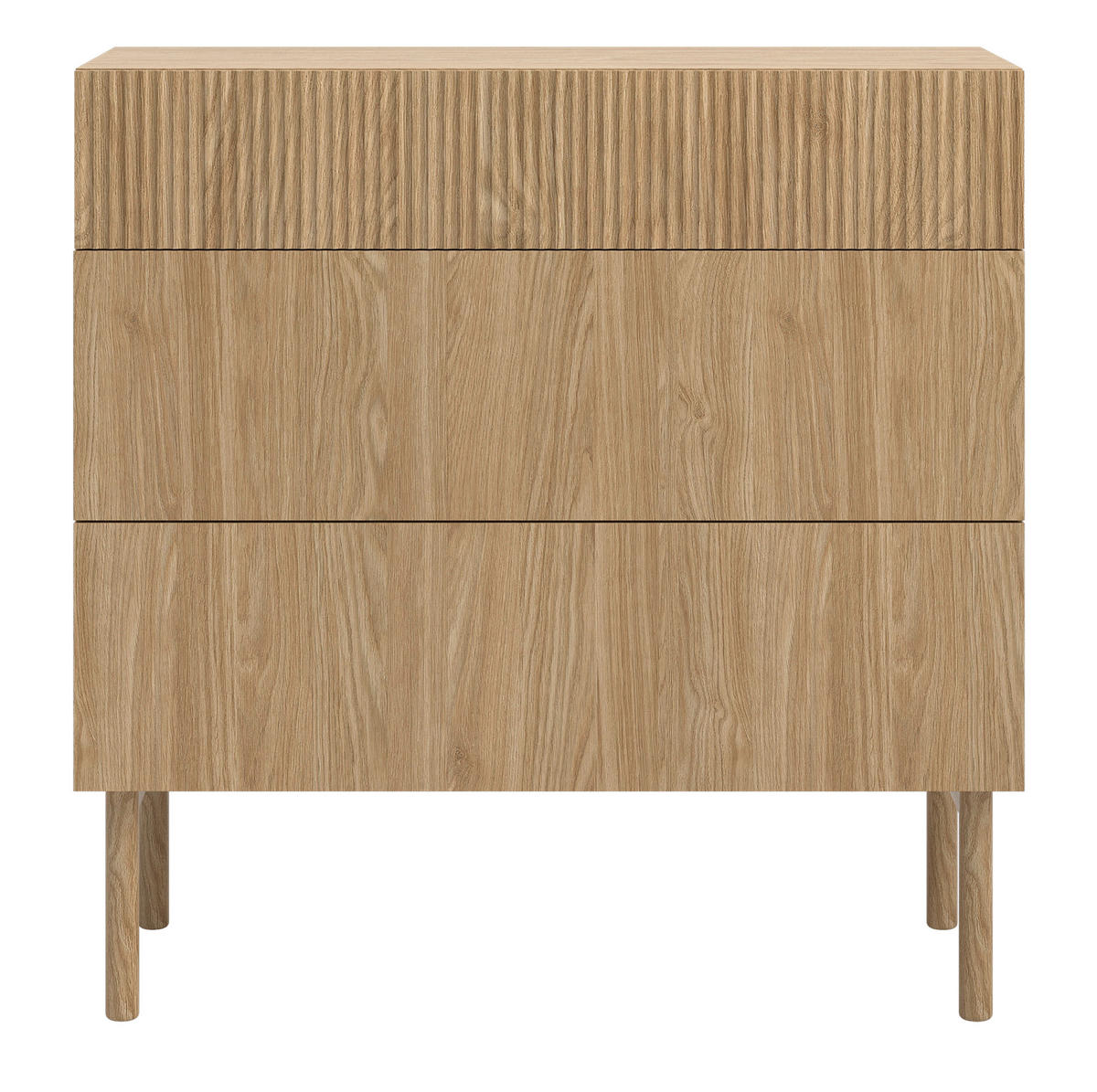 KOMMODE Nolie Eichenholzoptik mit 3 Schubladen 90 cm - Eichefarben, Holz/Holzwerkstoff (90/90.6/38cm) - Selsey