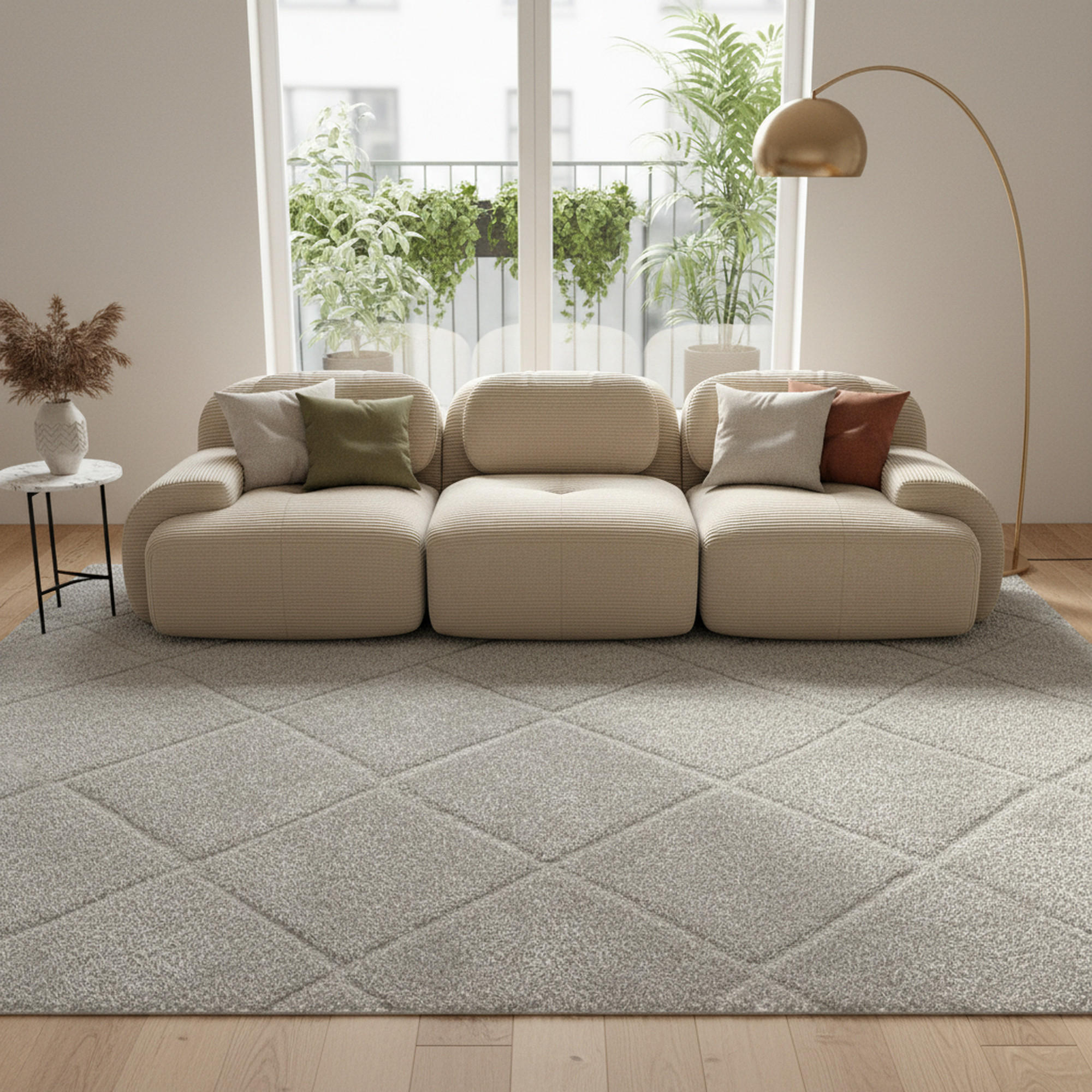 Thumbnail - Urban Meuble 3-Sitzer-Sofa, Beige, Textil, 298x75x103 cm, Wohnzimmer, Sofas & Couches, Sofas, 3-Sitzer Sofas