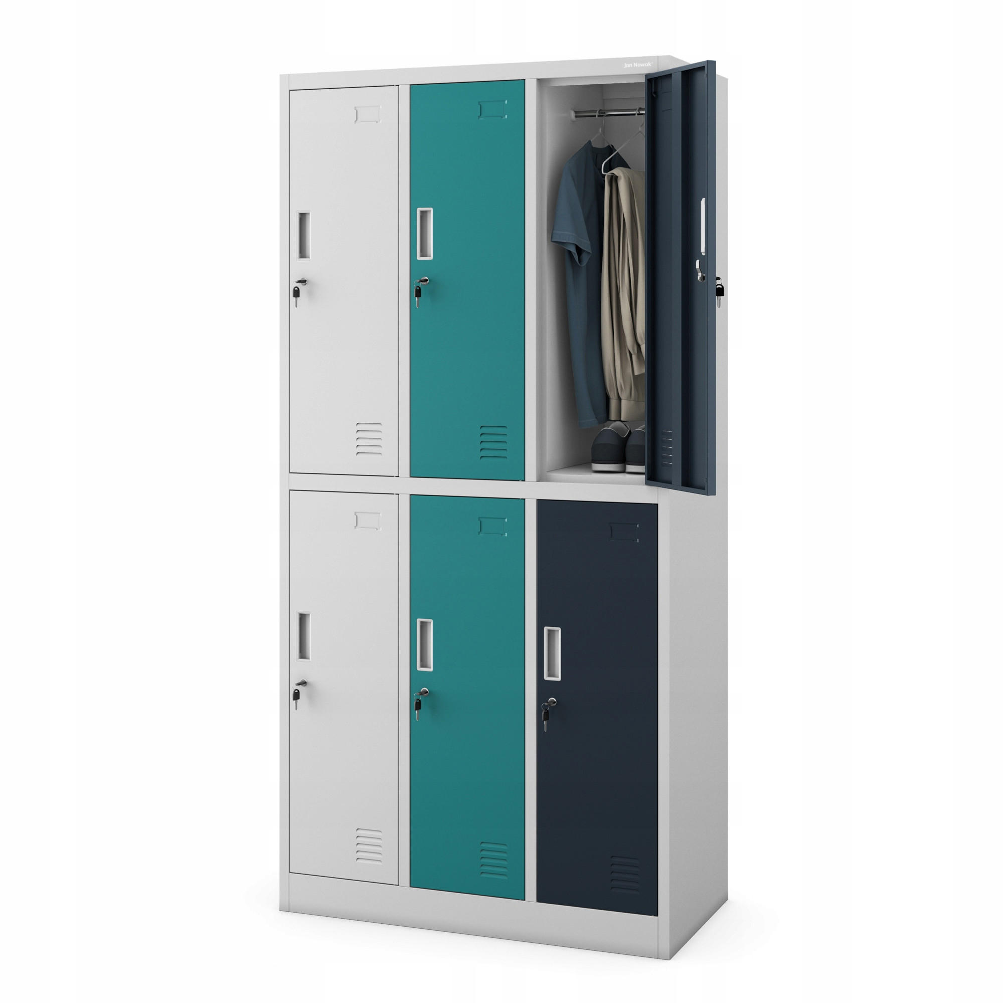 SCHLIESSFACHSCHRANK IGOR - Multicolor, Metall (90/185/45cm) - Jan Nowak