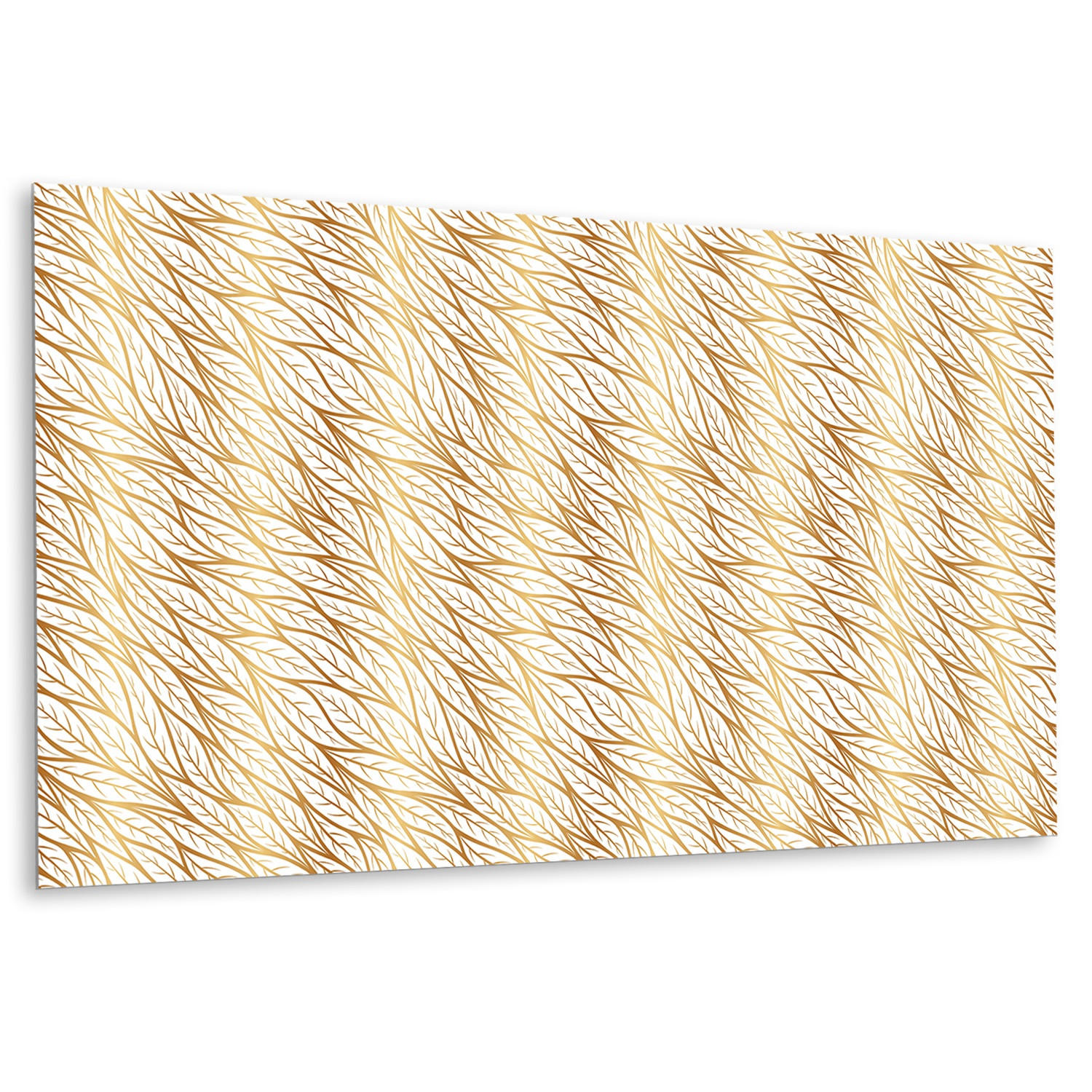 WANDPANEEL 100 x 50 cm Goldene Blätter - Hellgelb/Goldfarben, Textil (100/1.6/50cm) - TULUP