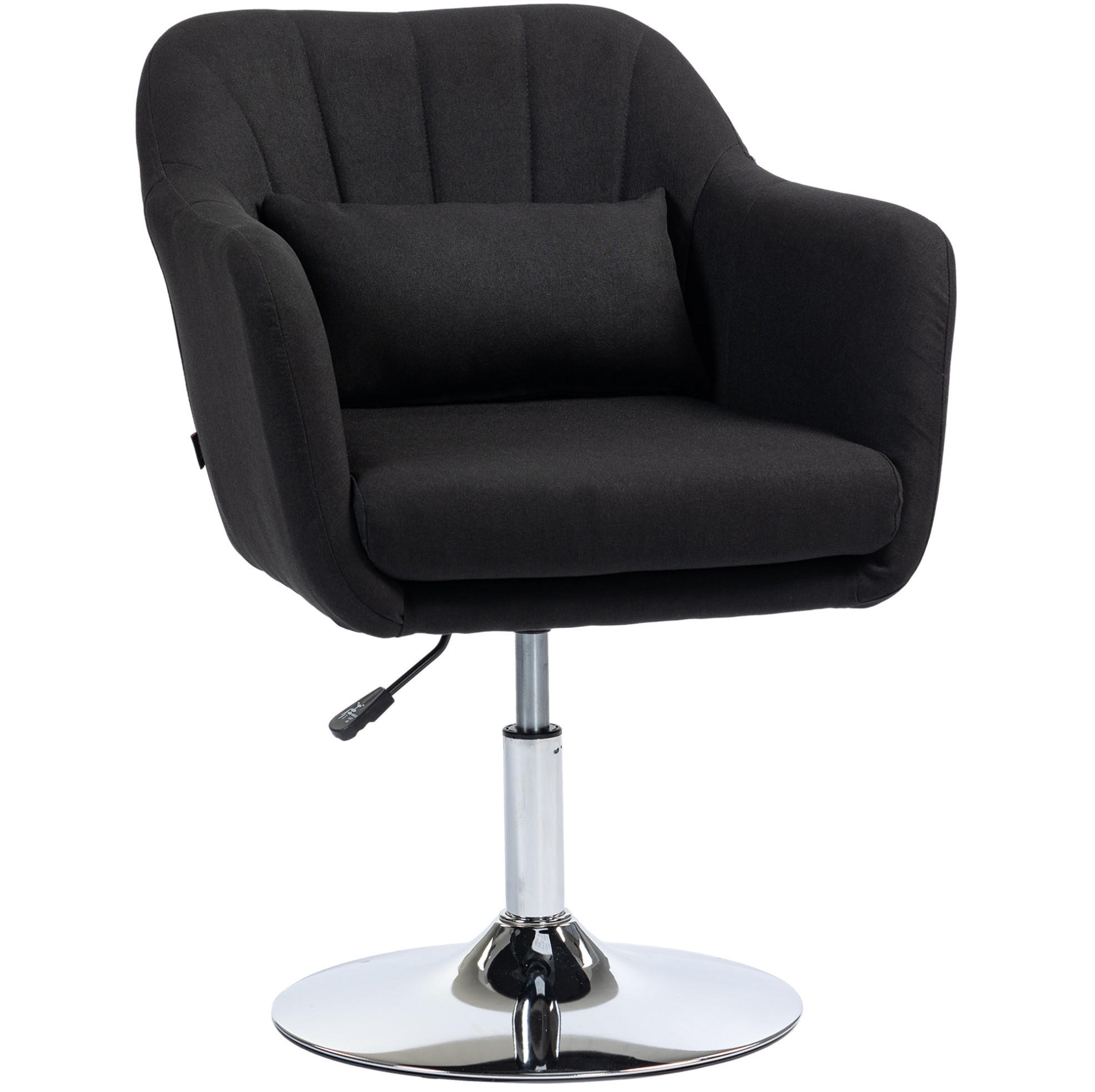 DREHSTUHL 60/60/79-91 cm in Schwarz, höhenverstellbar und 360° drehbar - Schwarz, Textil (60/91/60cm) - Flora Grace