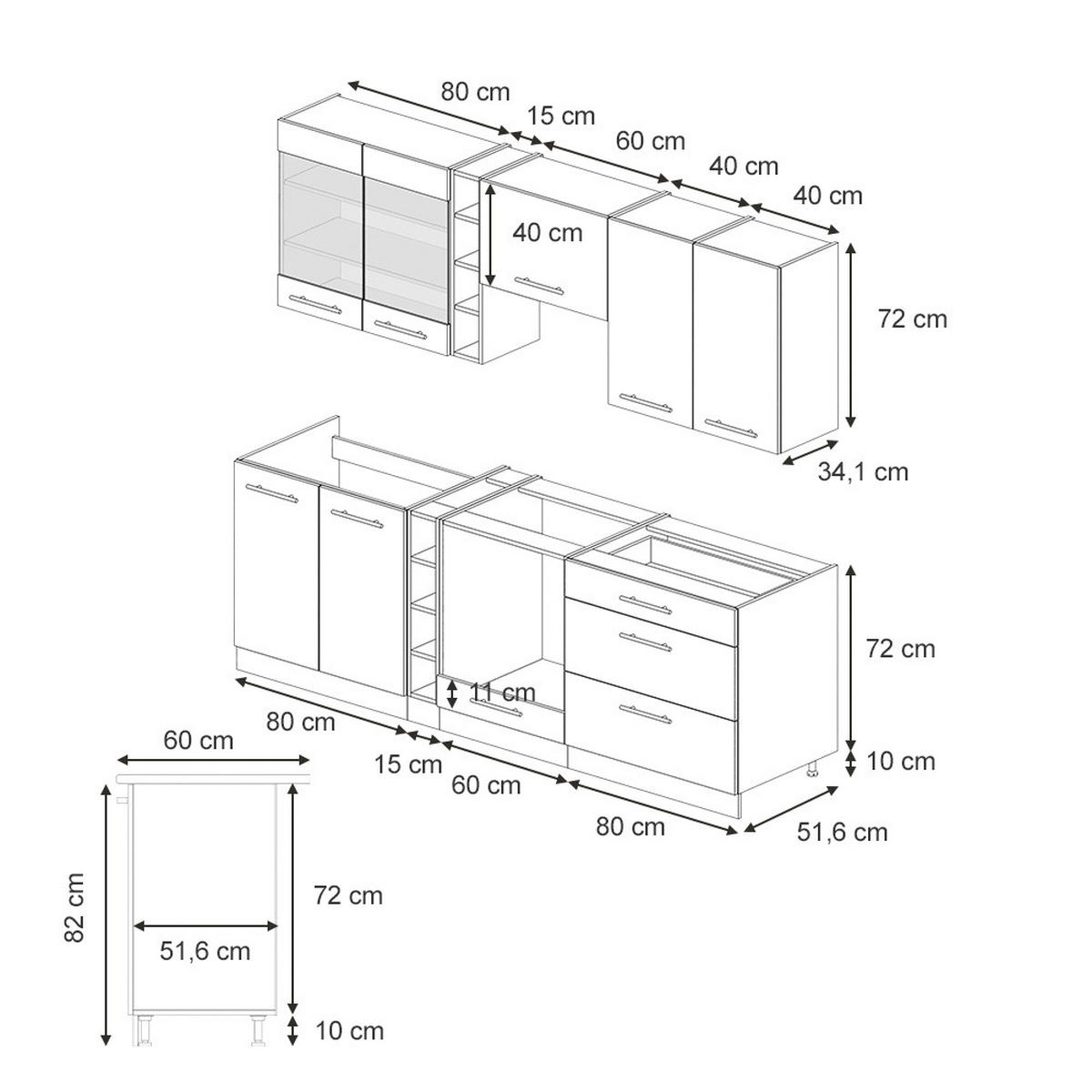 Anthrazit, Holzwerkstoff (235/81.6/60cm) - Vicco