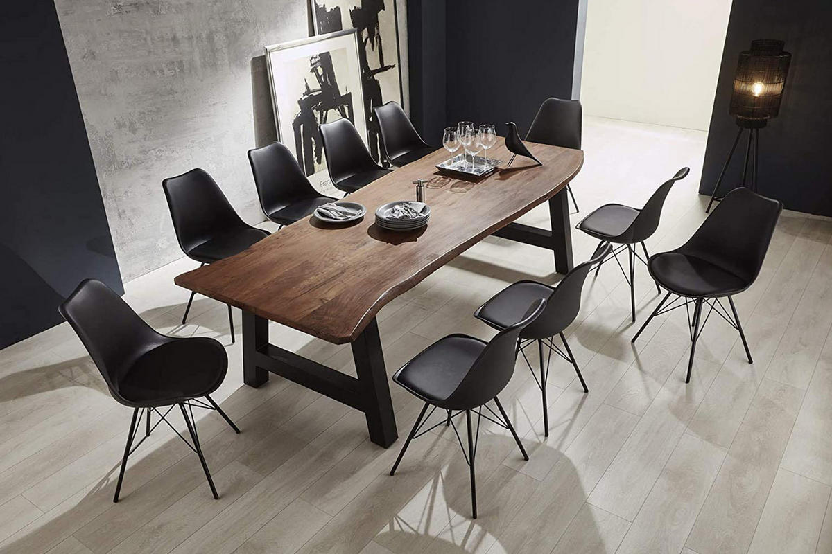 ESSTISCH ADELAIDE - Schwarz/Braun, Holz/Metall (100/300/77cm) - SAM