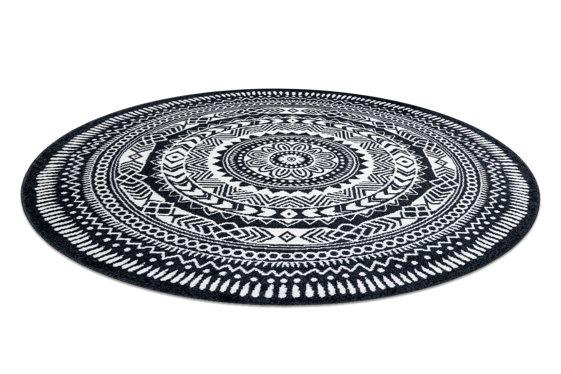 Thumbnail - rugsX Teppich, Schwarz, Textil, Rund, 120x120 cm, Teppiche & Böden, Teppiche