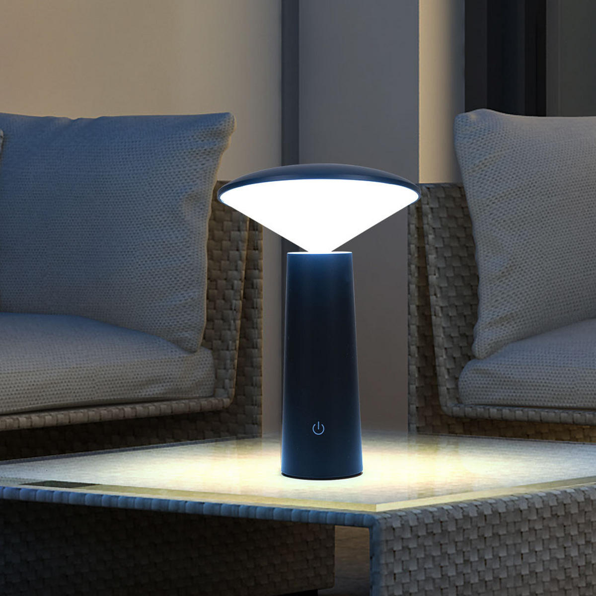 LED AUSSENLEUCHTE Tischleuchte Schwarz - Schwarz, Kunststoff (14/14/21cm)