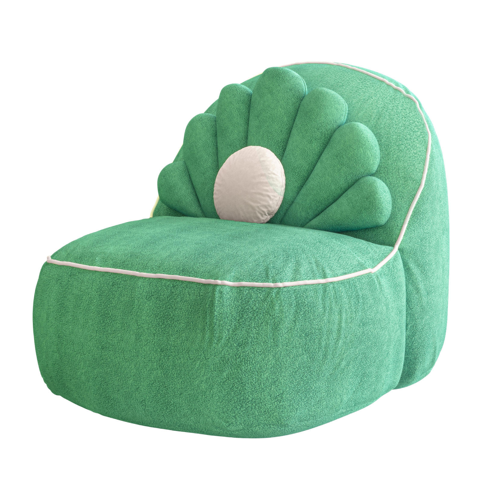 MUSCHEL-SITZSACK - Weiß/Grün, Textil (98/78/110cm) - Vercart