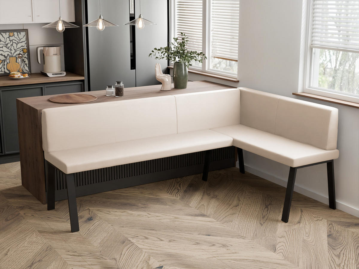 ECKBANK rechts MONO Y Kunstleder glatt, 128/168 cm Beige - Beige, Kunststoff/Textil (128/168cm) - Idohome